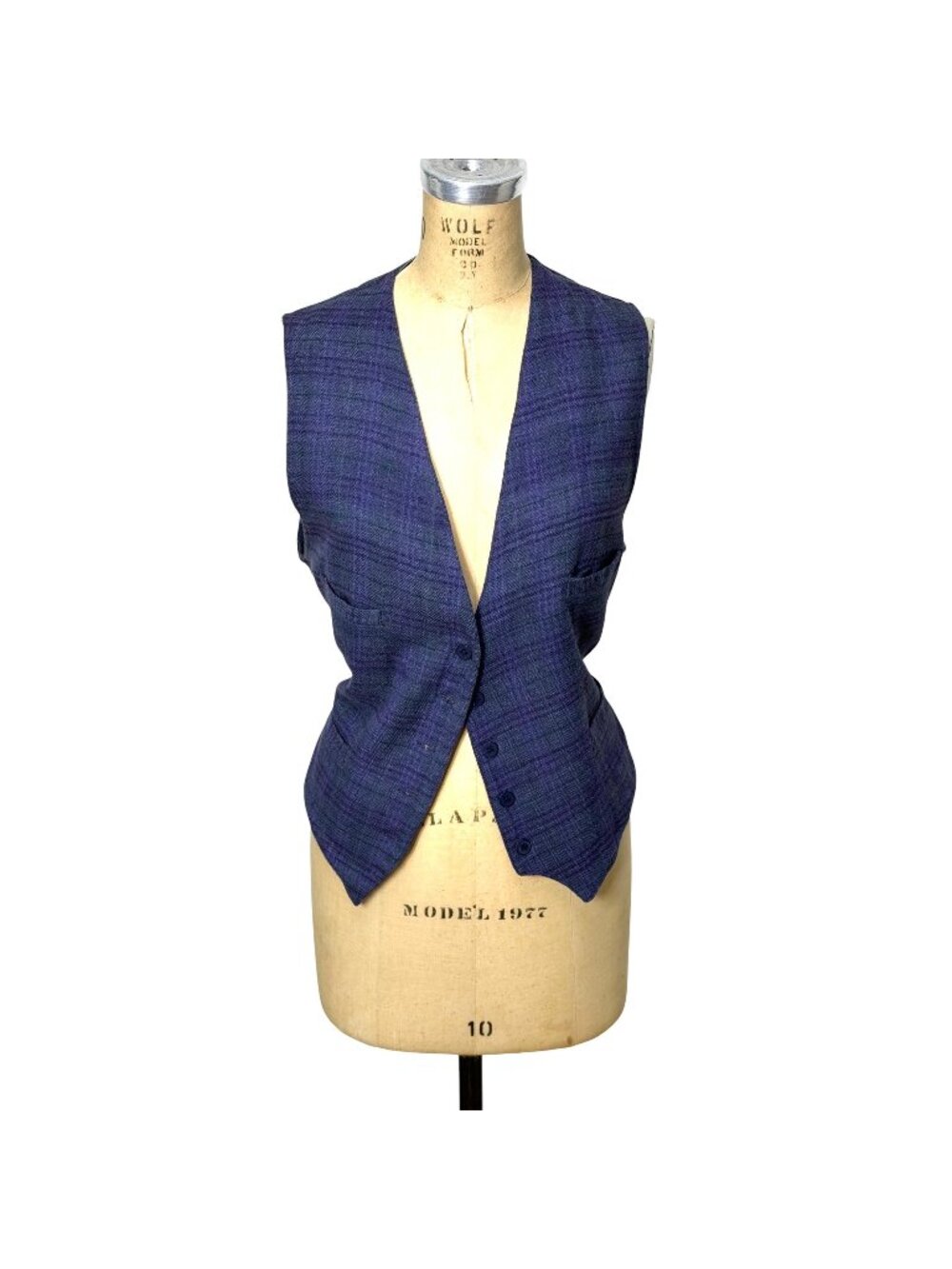 1990s flannel plaid vest with drawstring waist by French Connection Size M